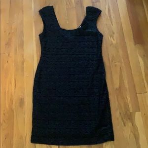 BCBGeneration Lace Black Midi Dress